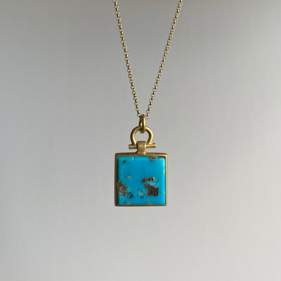 Square Campitos Turquoise Pendant
