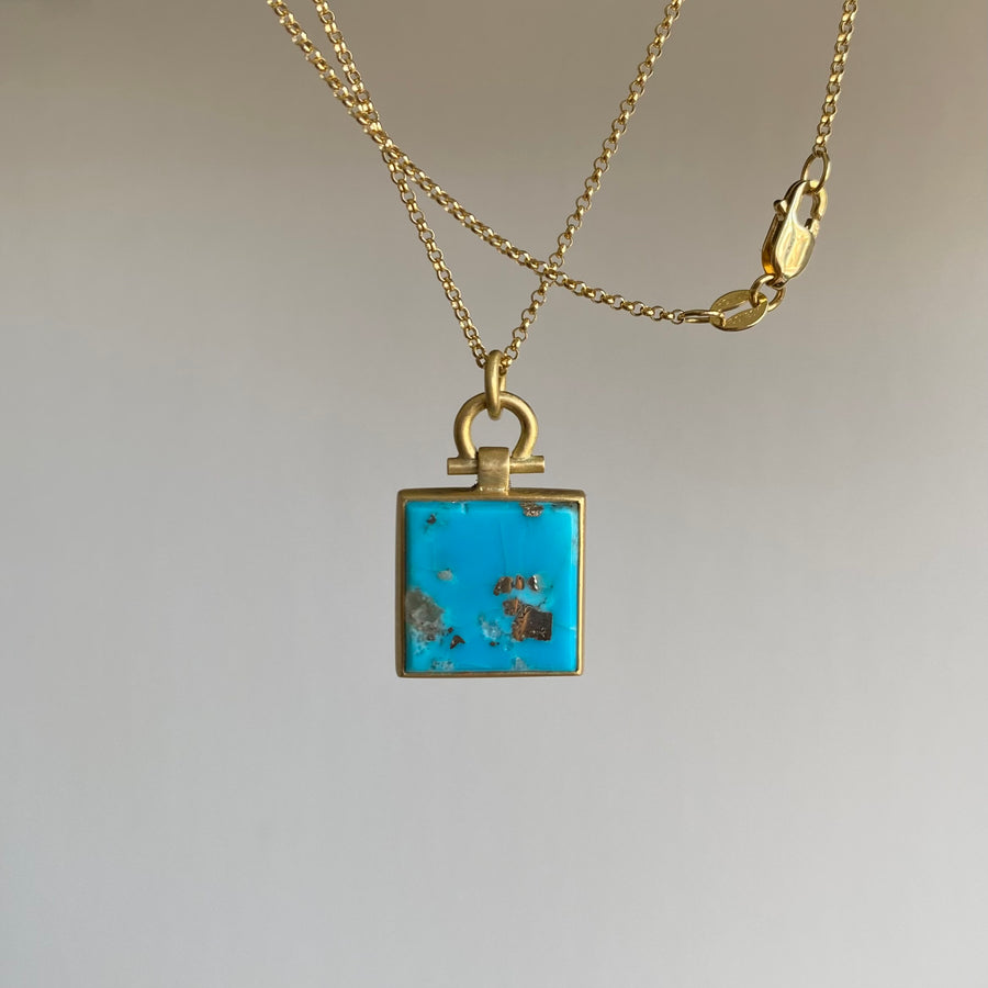 Square Campitos Turquoise Pendant