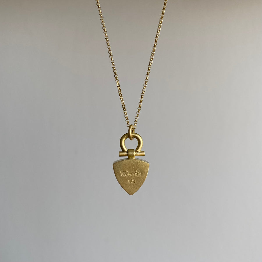 Gray Faceted Tourmaline Trillion Pendant