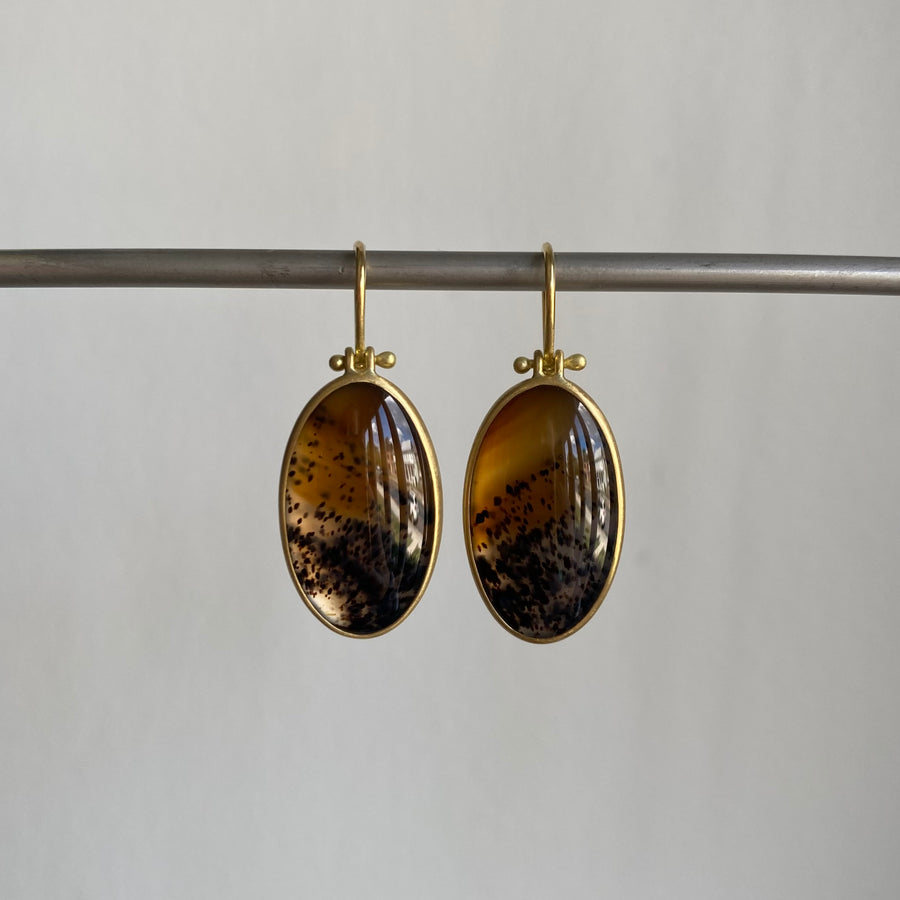 Desert Sunrise Oval Montana Agate Earrings