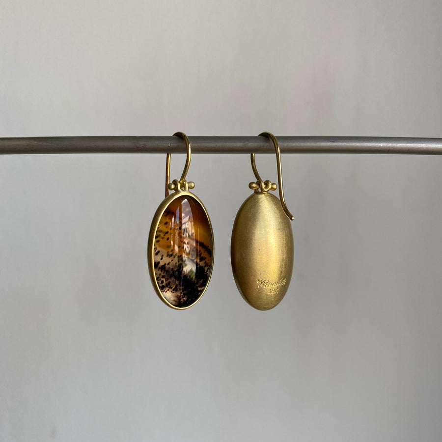 Oval Montana Agate Earrings