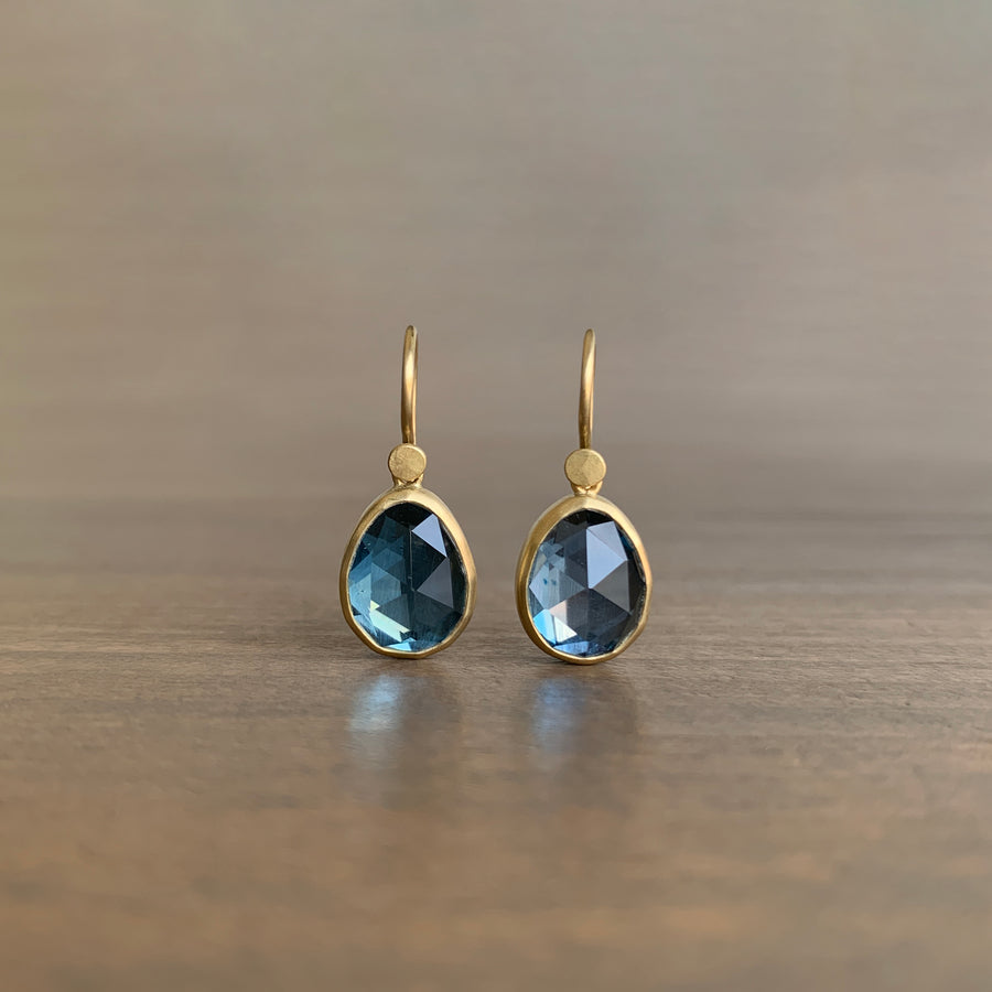 London Blue Topaz Pebble Drop Earrings
