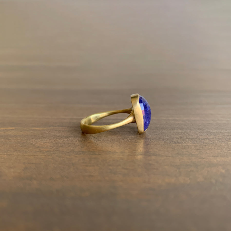 Tanzanite Rose Cut Cushion Ring