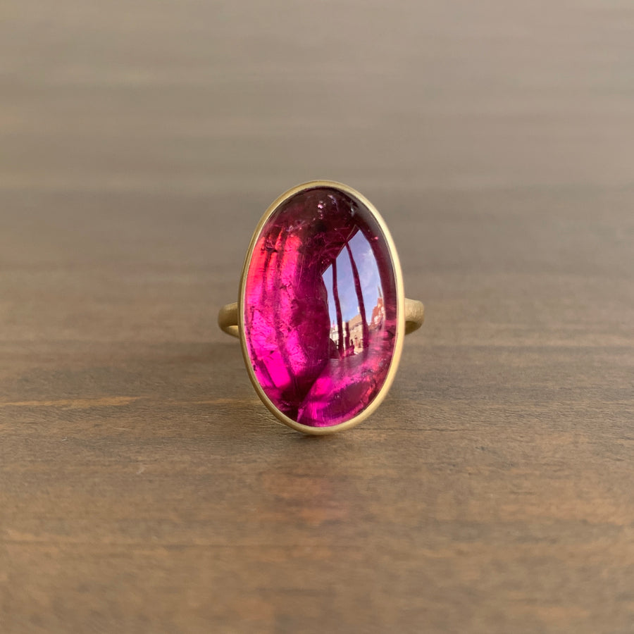 Oval Pink Tourmaline Ring