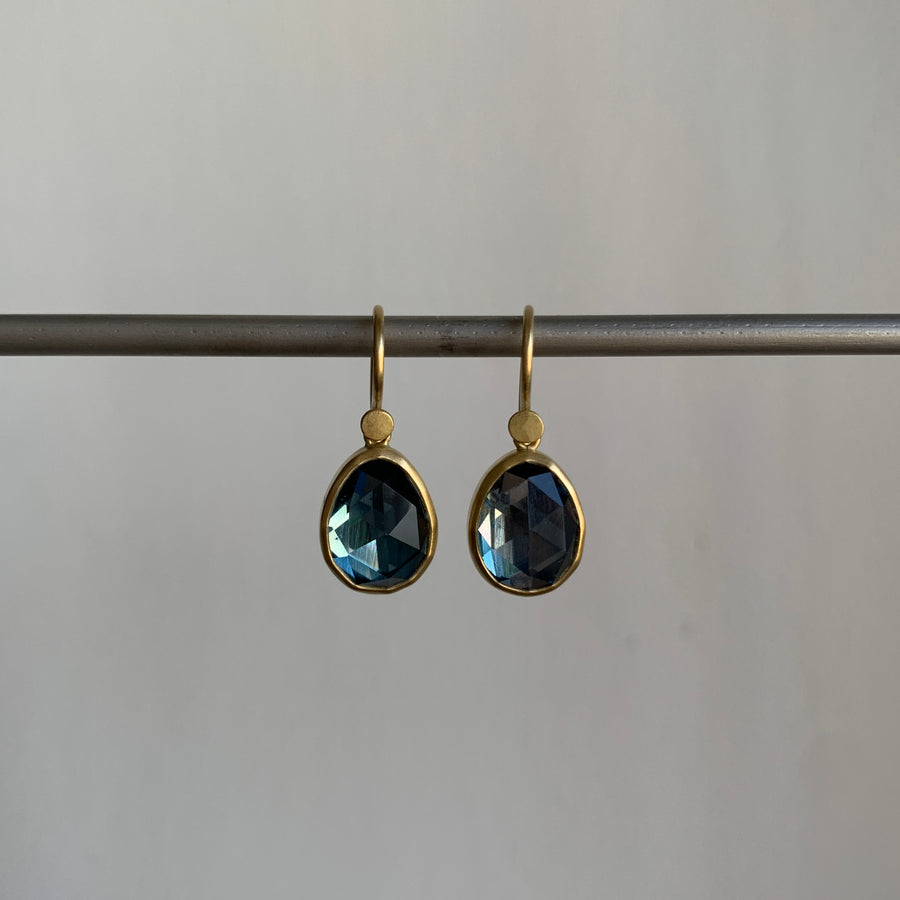 London Blue Topaz Pebble Drop Earrings