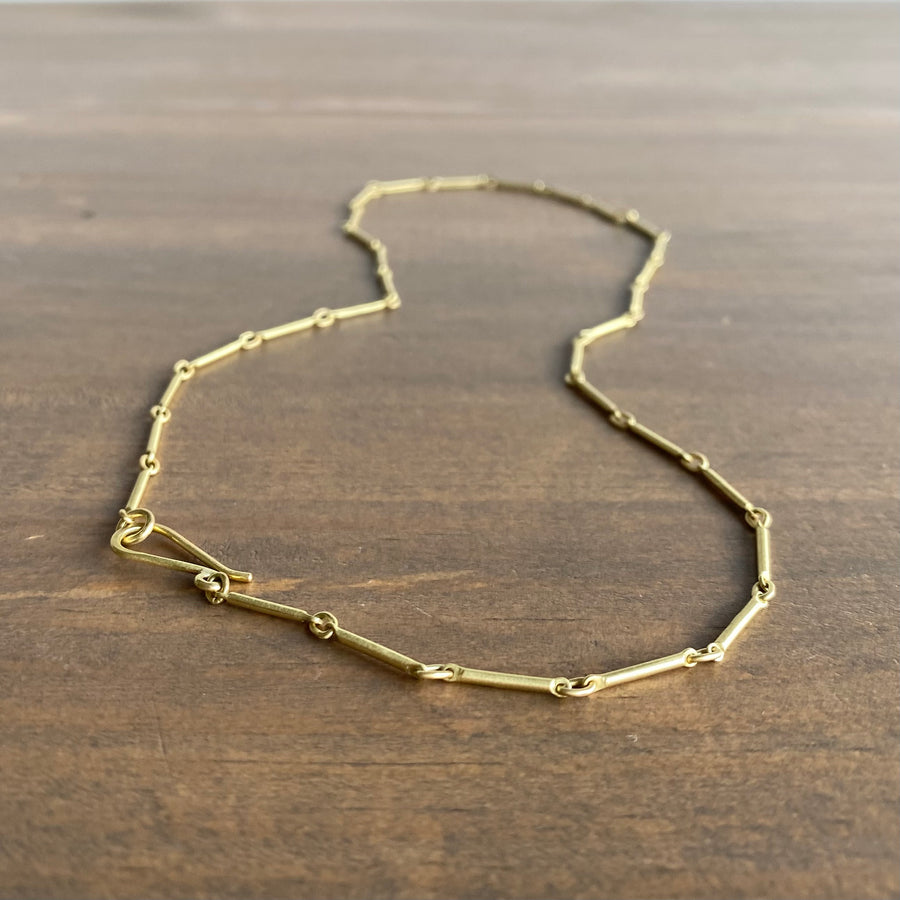 Gold Bar & Loop Chain Necklace