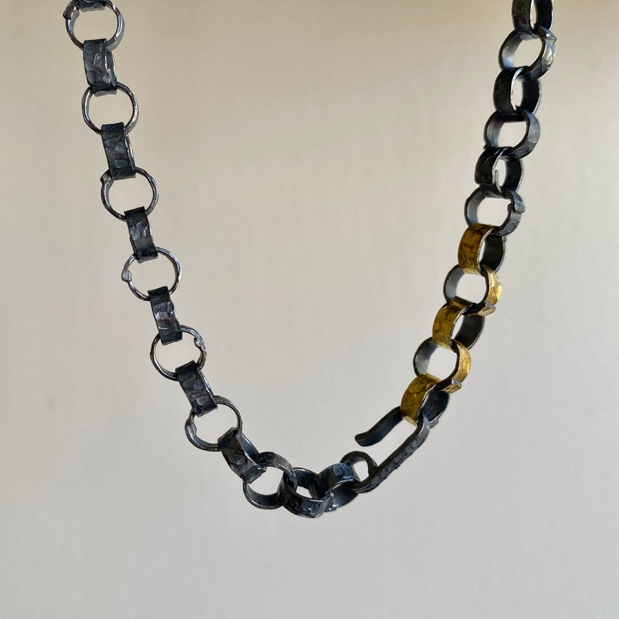 Hammered Chain Link Necklace