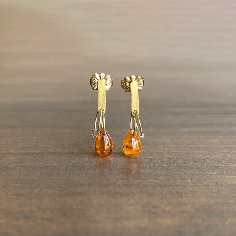 Garnet & Zircon Mini Tangle Earrings