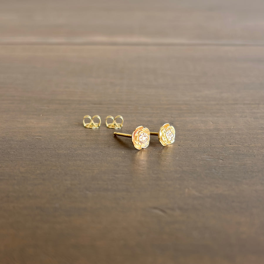 Gold Rose Garden Stud Earrings