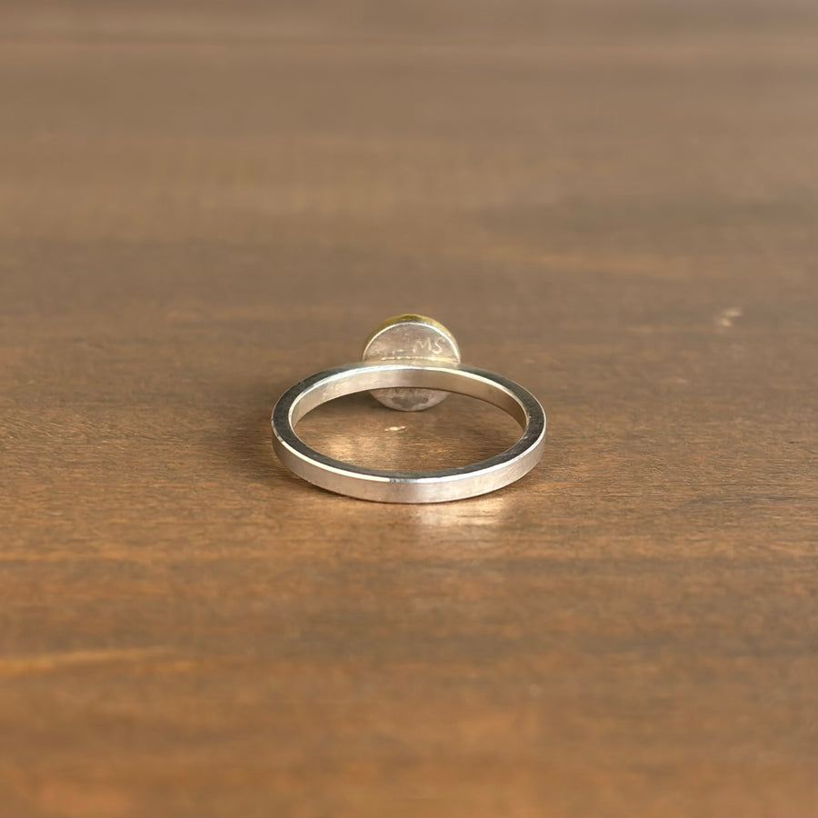Round Rose Cut Aquamarine Ring