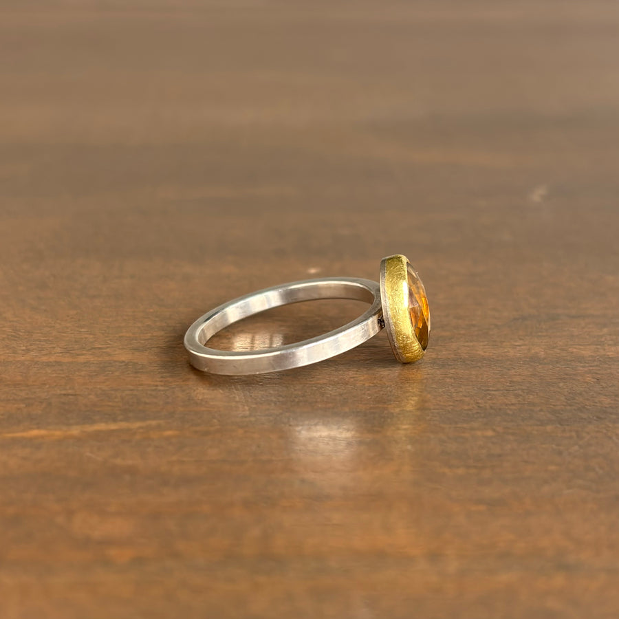 Rose Cut Sapphire Yolk Ring