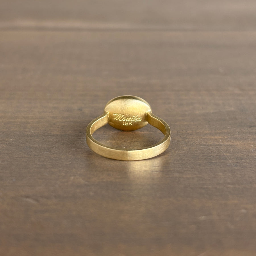 Oval Hessonite Garnet Cabochon Ring