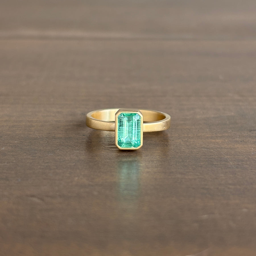 Emerald Cut Colombian Emerald Ring