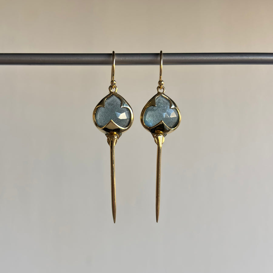 Moss Aquamarine Stingray Earrings