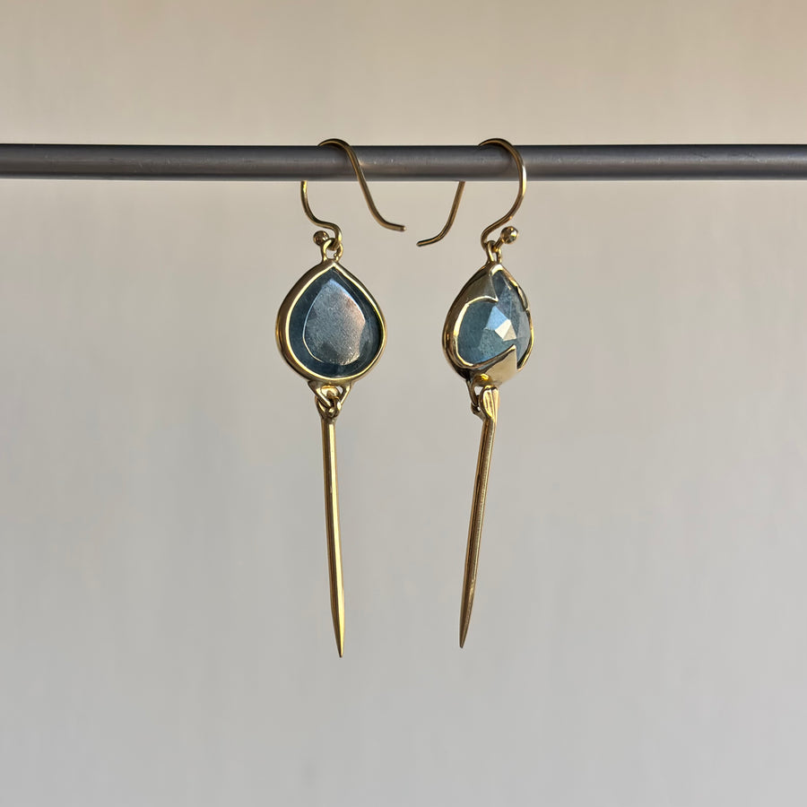 Moss Aquamarine Stingray Earrings