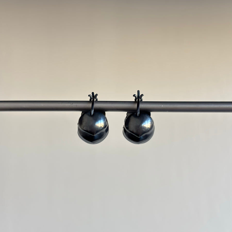 Small Oxidized Silver Roly Poly Hoops