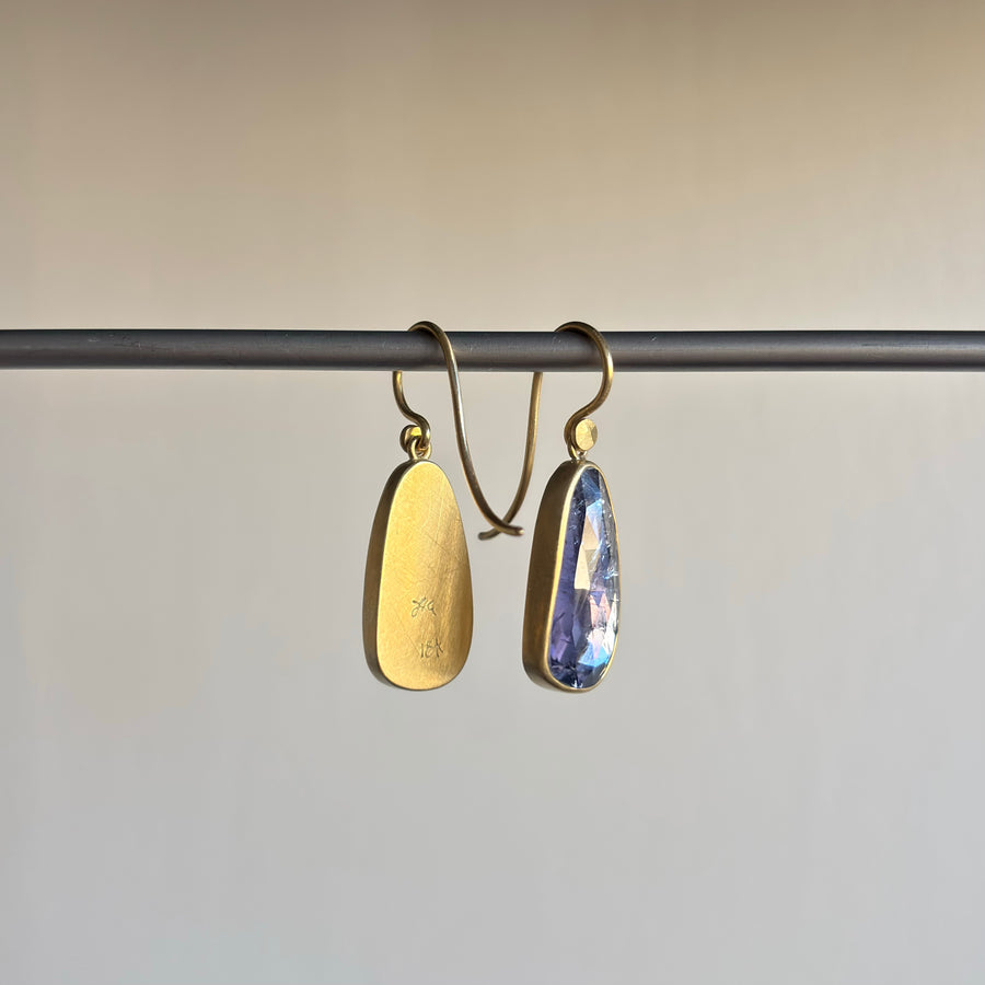 Periwinkle Tanzanite Pebble Drop Earrings