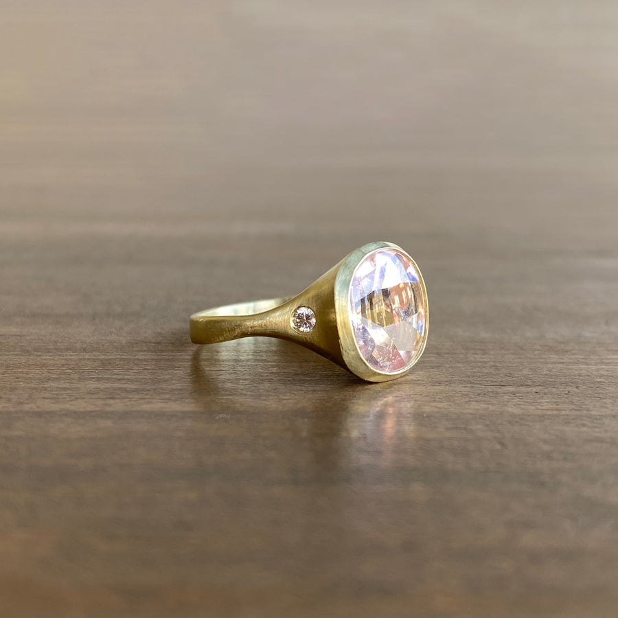 Morganite & Diamond Amphora Ring