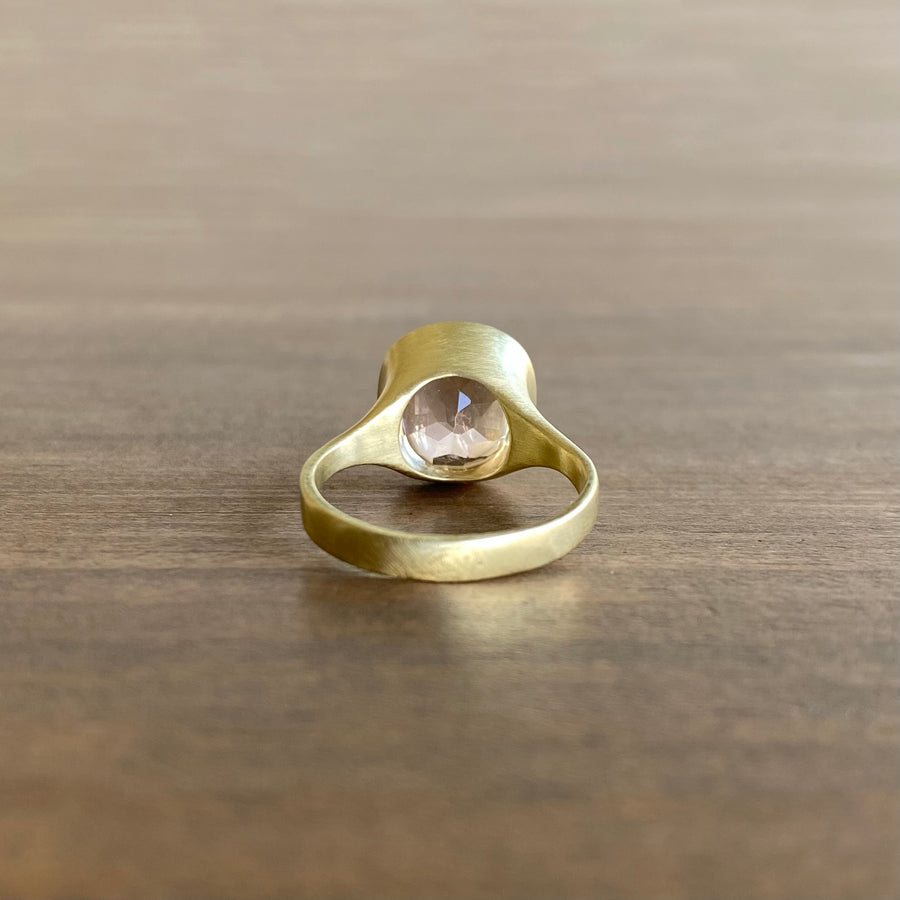 Morganite & Diamond Amphora Ring