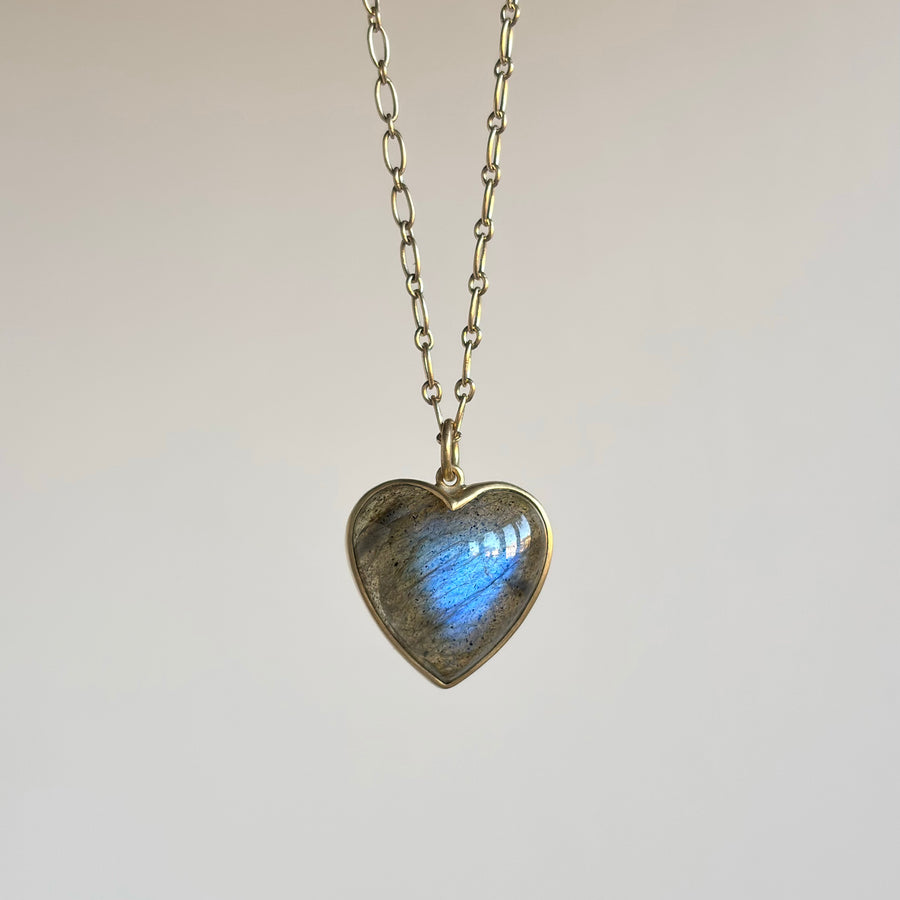 Labradorite Cabochon Sweetheart Pendant