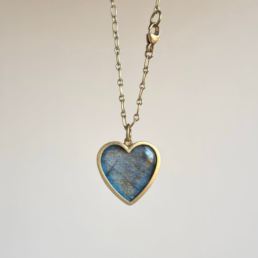Labradorite Cabochon Sweetheart Pendant