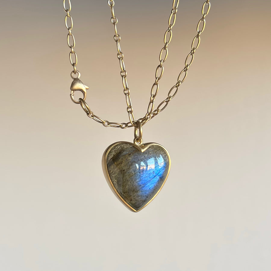 Labradorite Cabochon Sweetheart Pendant