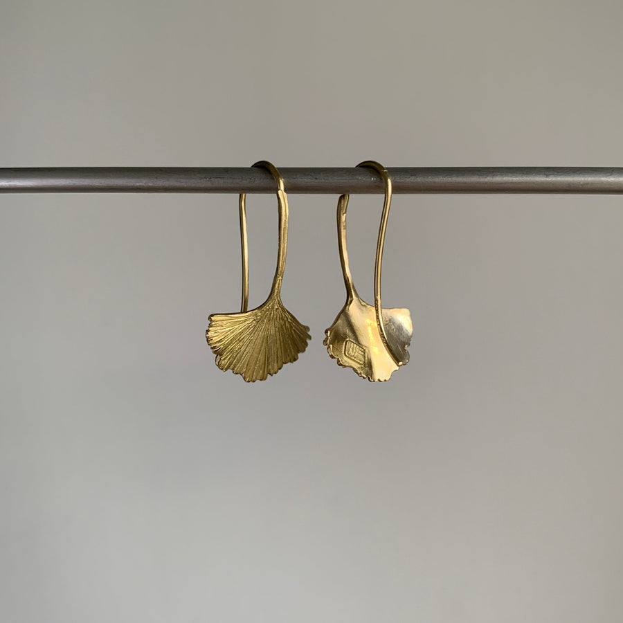 Gold Ginkgo Earrings