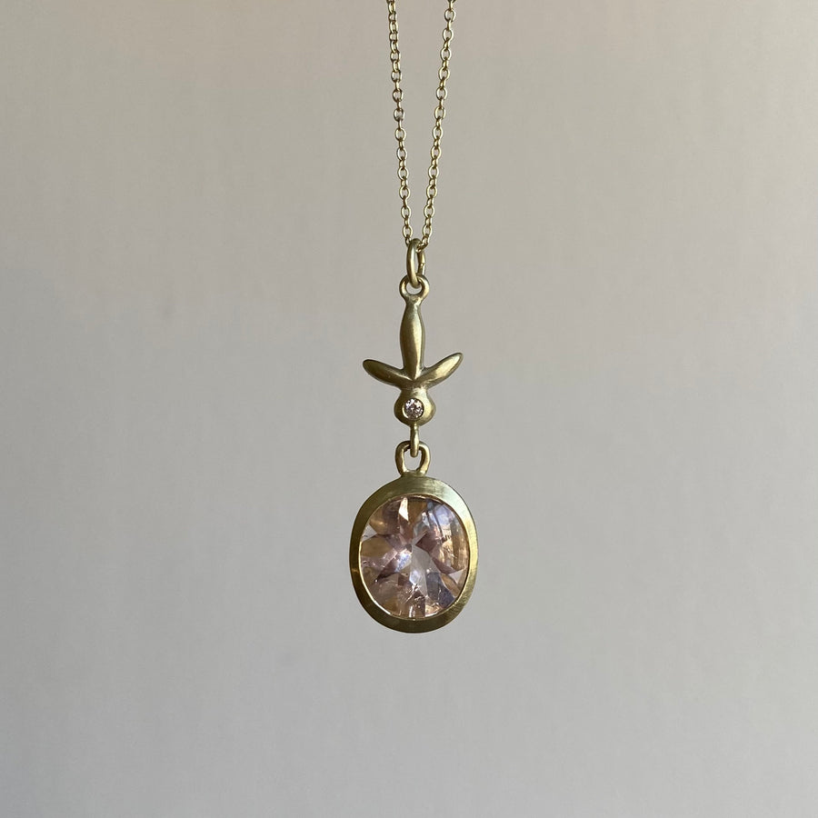 Morganite Amphora/Petite Fleur Necklace