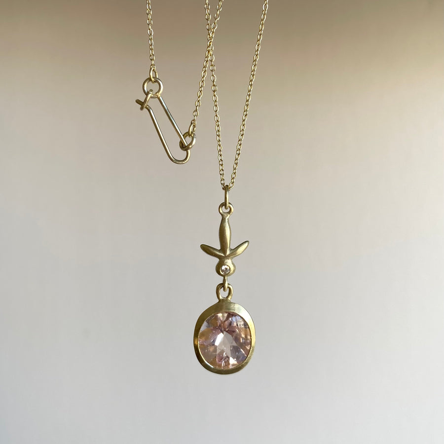 Morganite Amphora/Petite Fleur Necklace