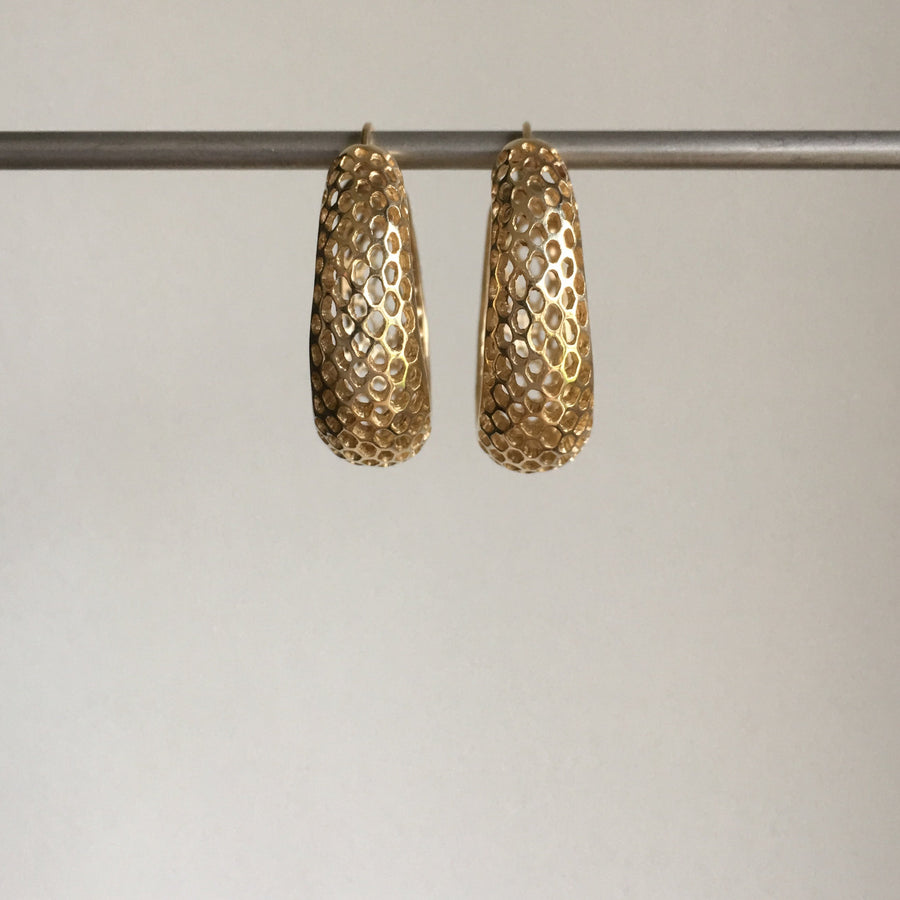 Small Round Gold Snakeskin Hoops