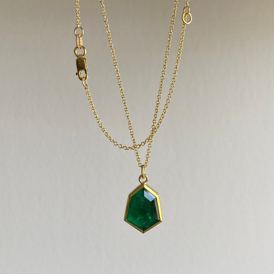 Emerald Shield Pendant