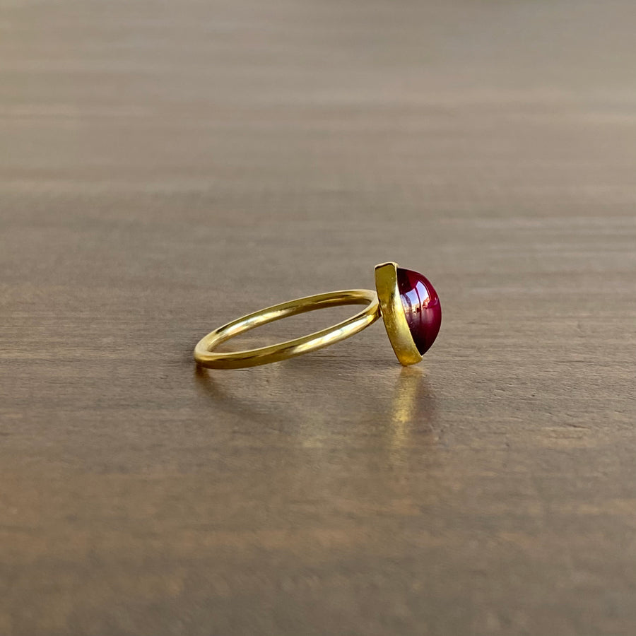 Rhodolite Garnet Leaf Ring