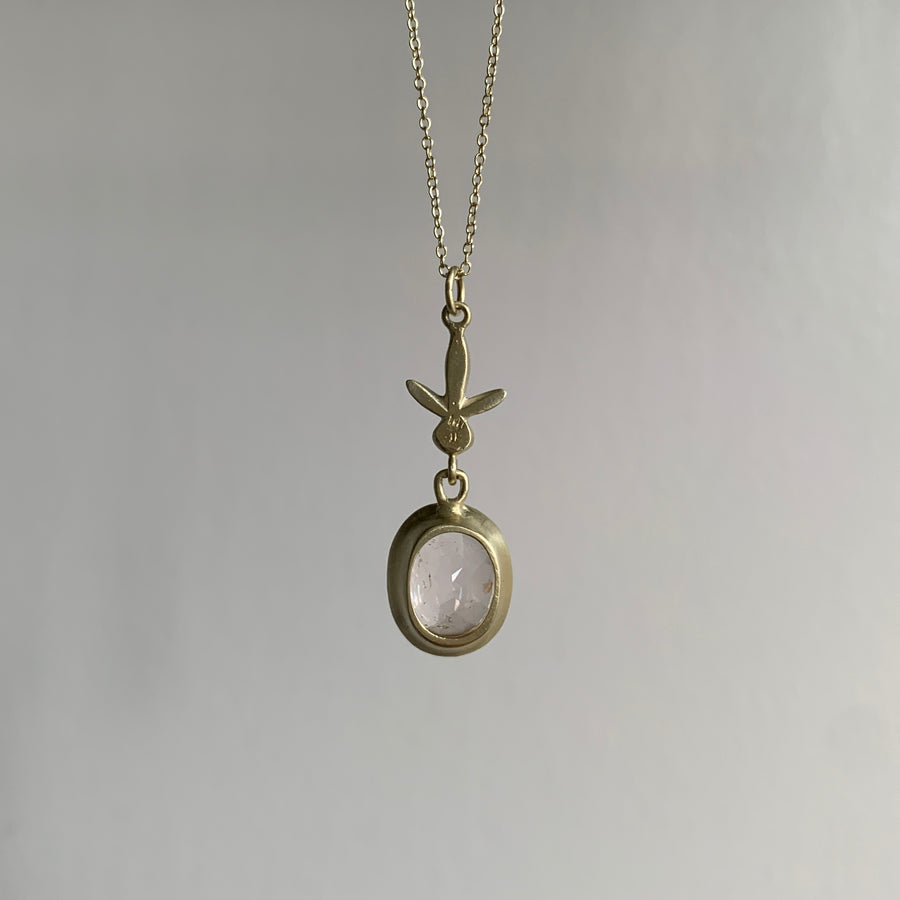 Morganite Amphora/Petite Fleur Necklace
