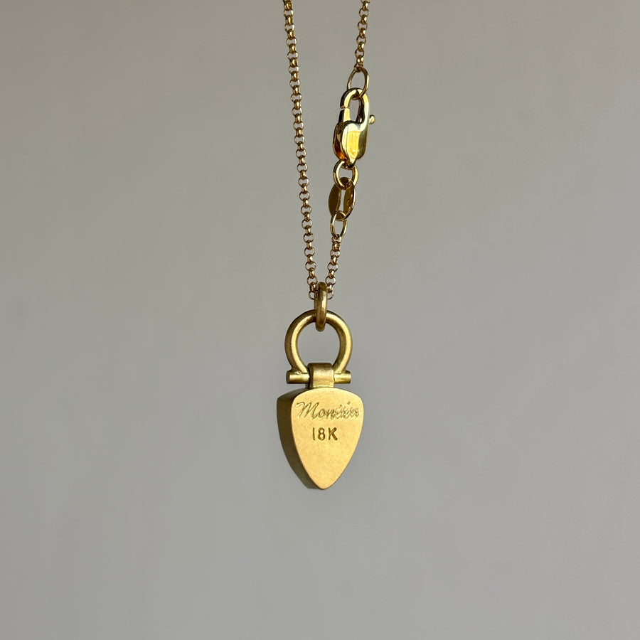 Fiery Red Garnet Elongated Trillion Pendant