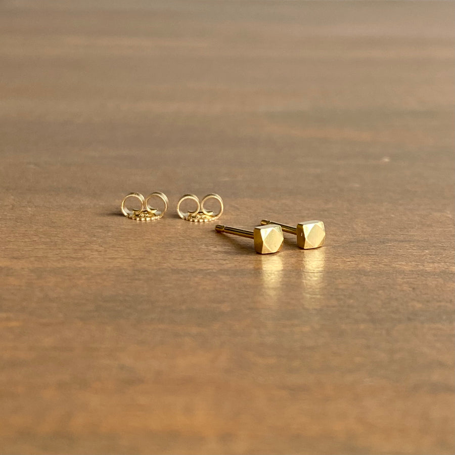 Small Faceted Stud Earrings
