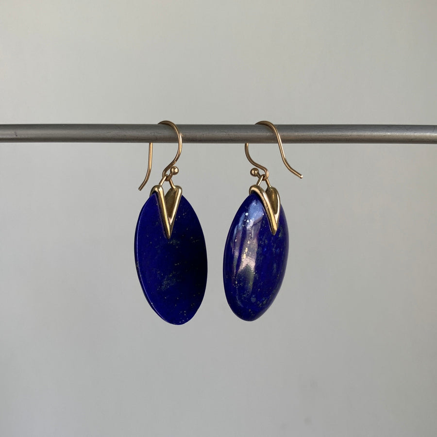 Medium Lapis Lazuli Lily Pad Earrings