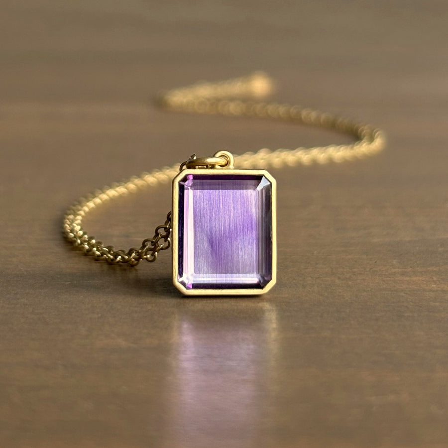 Portrait Cut Amethyst Pendant