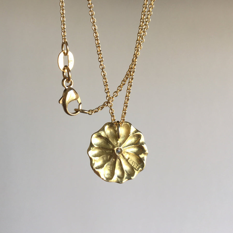 Small Lotus Pendant with Diamond