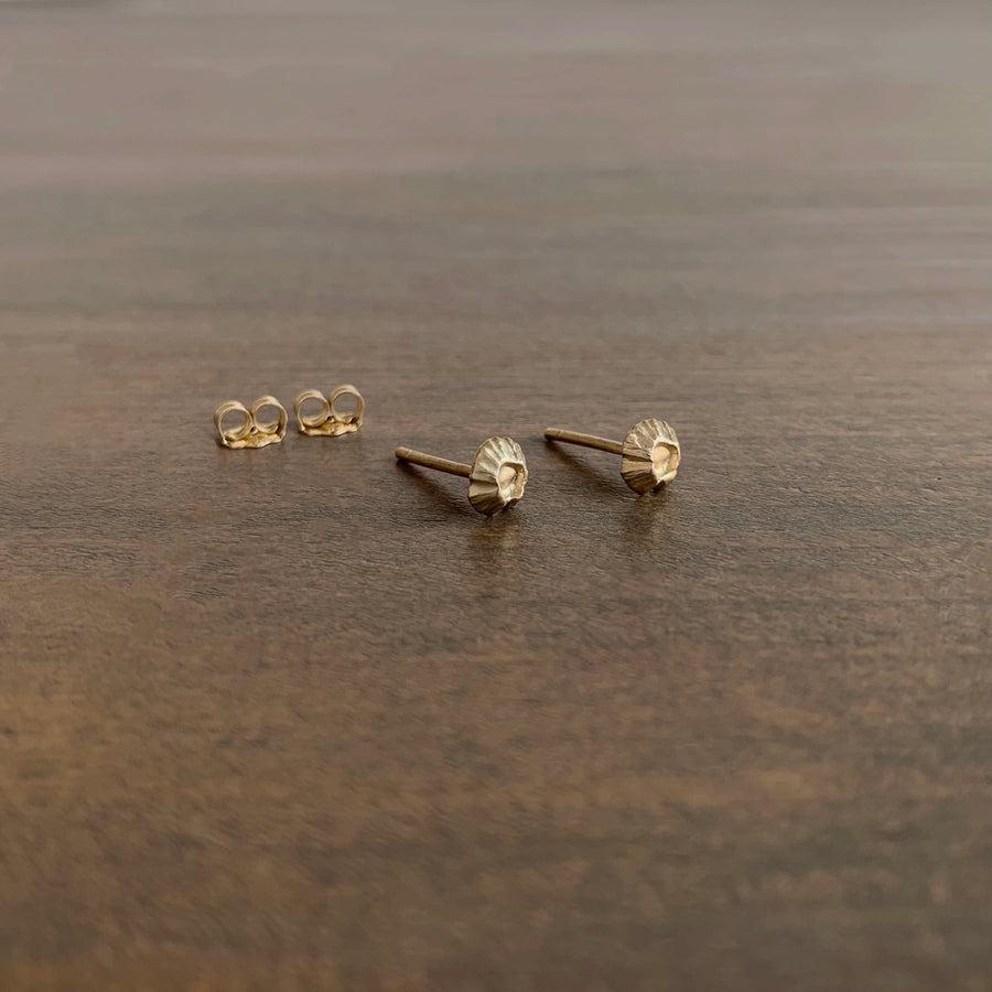 Gold Barnacle Stud Earrings