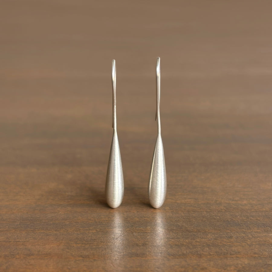 Long Liquid Sterling Silver Drop Earrings