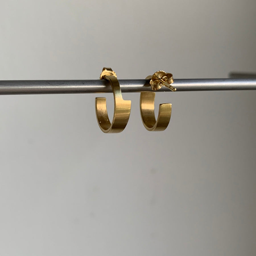 Small Gold Wedge Hoop Earrings