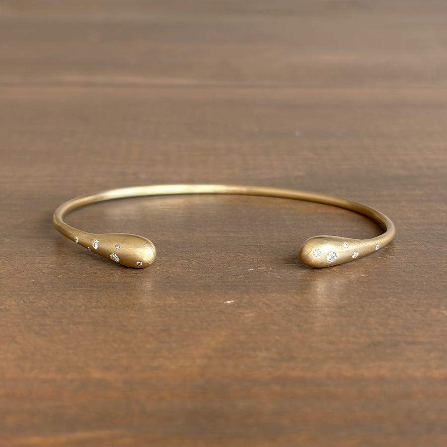 Liquid Gold Fine Melee Diamond Drop Cuff Bracelet
