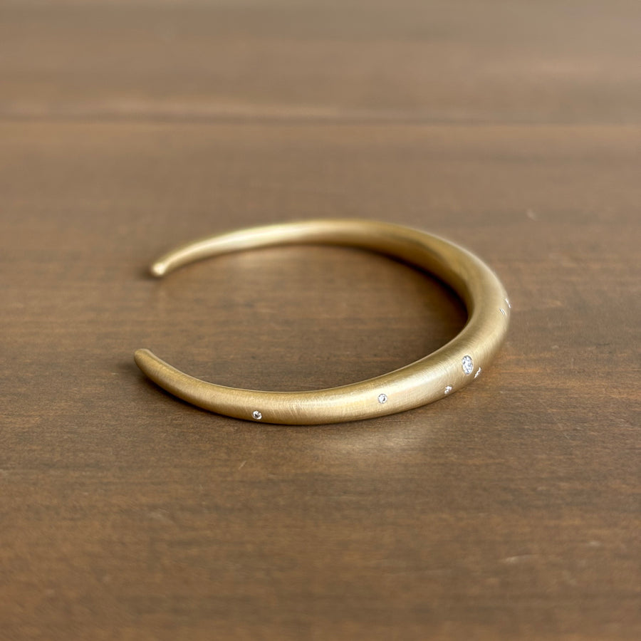 Liquid Gold Fine Melee Diamond Curve Cuff Bracelet