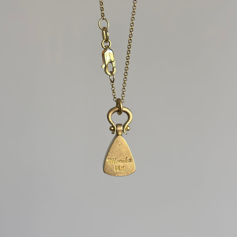 Faceted Aquamarine Elongated Triangle Pendant