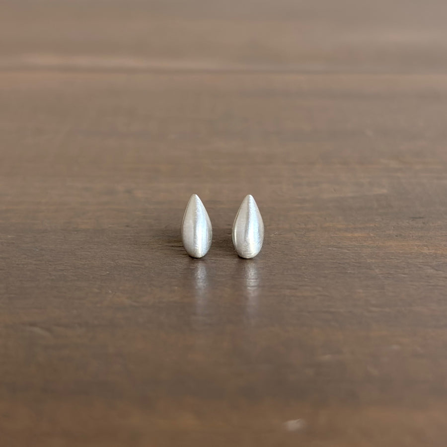Small Liquid Sterling Silver Drop Stud Earrings