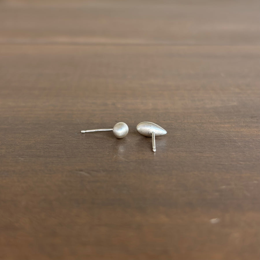 Small Liquid Sterling Silver Drop Stud Earrings