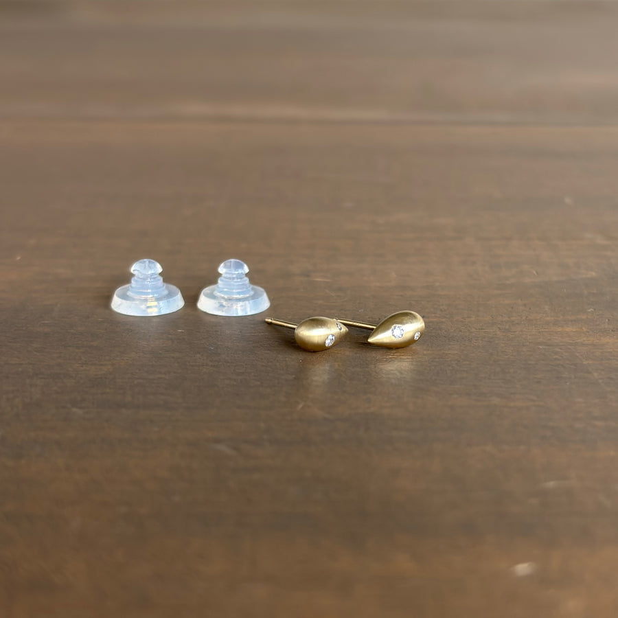 Liquid Gold Fine Melee Diamond Drop Stud Earrings