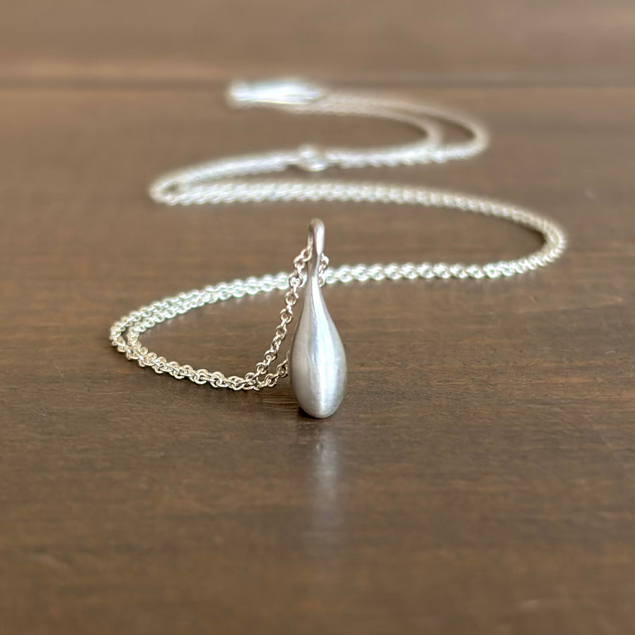 Petite Liquid Sterling Silver Drop Pendant