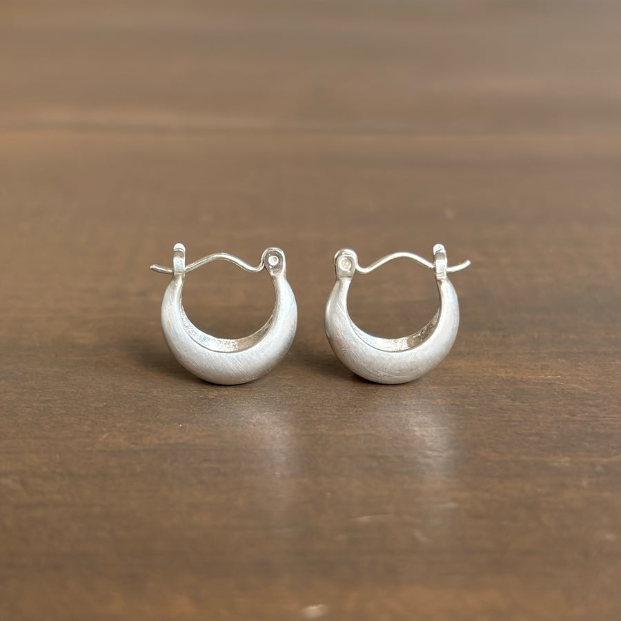 Small Liquid Sterling Silver Curve Hoop Earrings