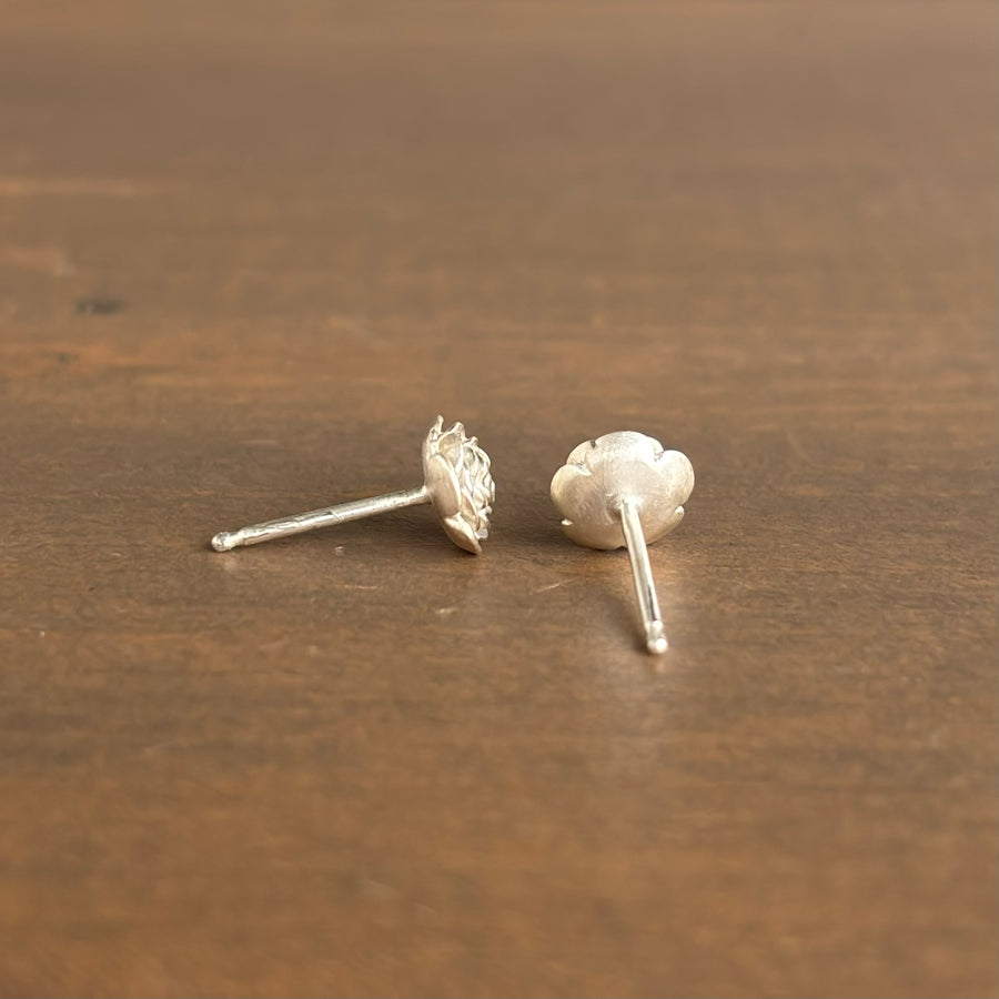 Silver Rose Garden Stud Earrings